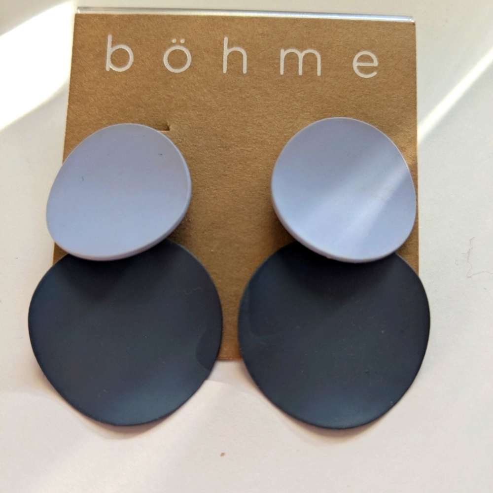 Bohme blue two-toned circle earrings